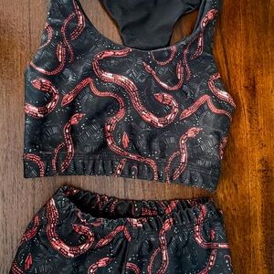 Swiftie inspired athleisure set- bra & leggings: reputation era